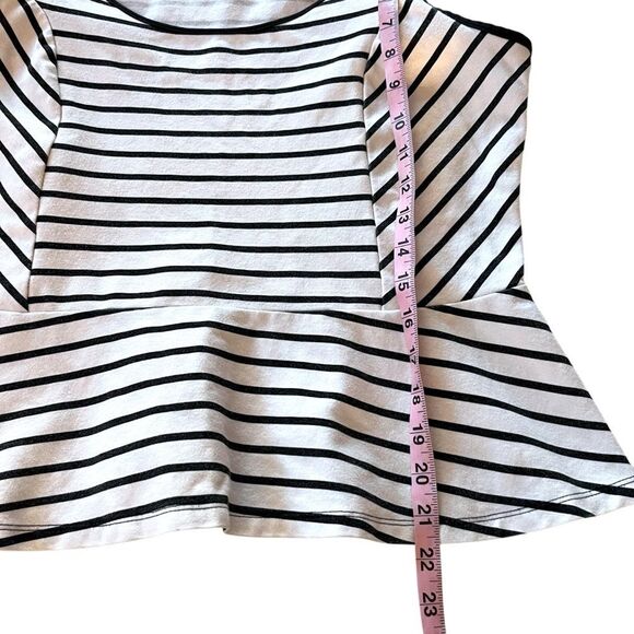 Ann Taylor Striped Sleeveless Peplum Top - Picture 4 of 6